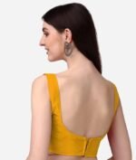 Women's Deep Neck Silk Sleeveless Readymade Blouse - Image 3